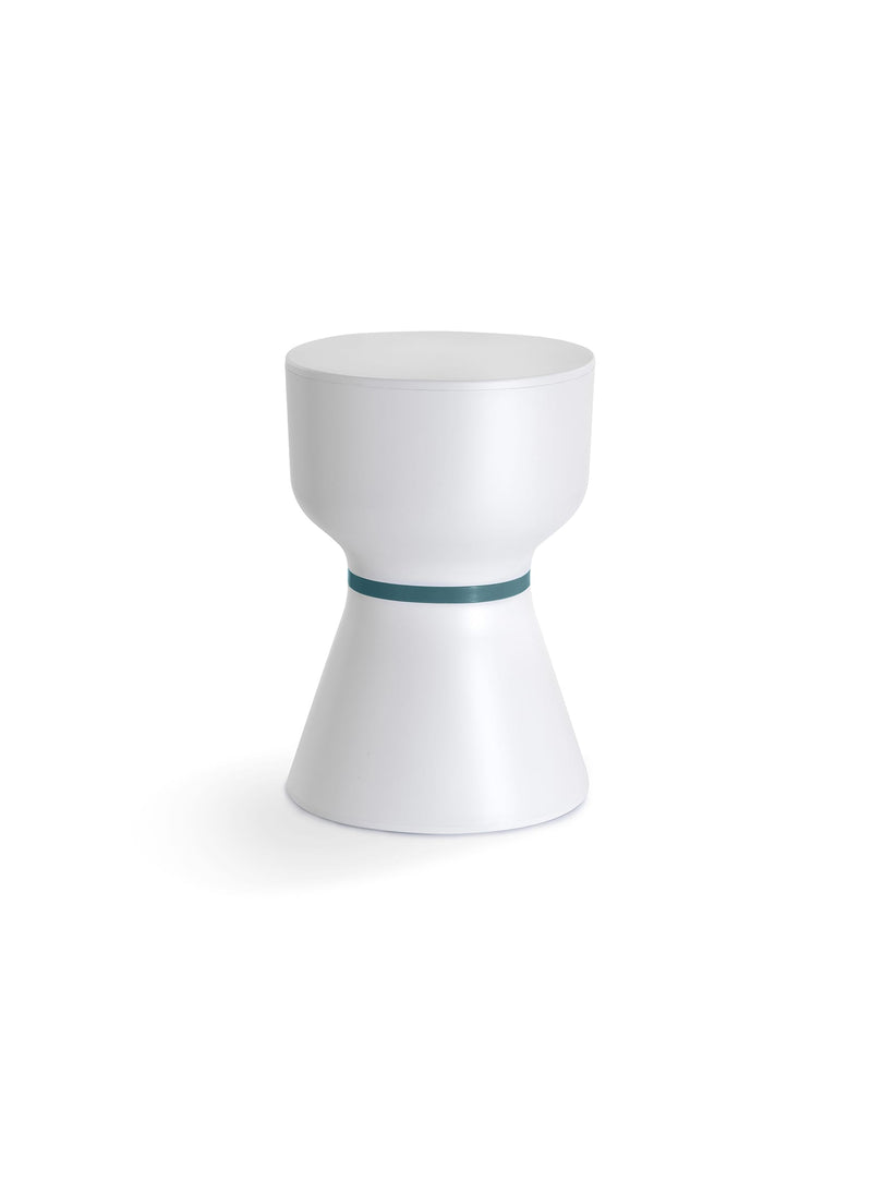 KO Stool & Side Table<br> White & Ocean Blue