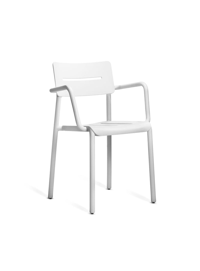 Chaise OUTO blanche<br> Avec accoudoirs<br> Intérieur & extérieur