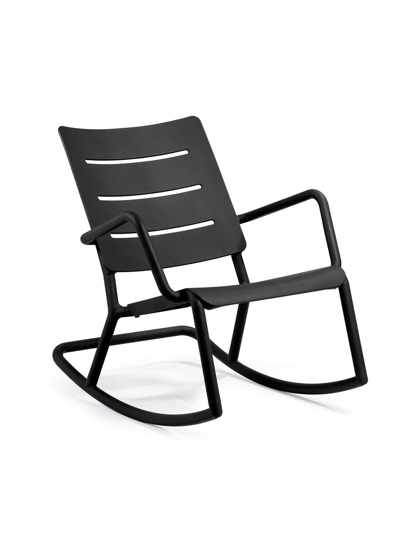 Chaise berçante OUTO noire<br> Intérieur & extérieur