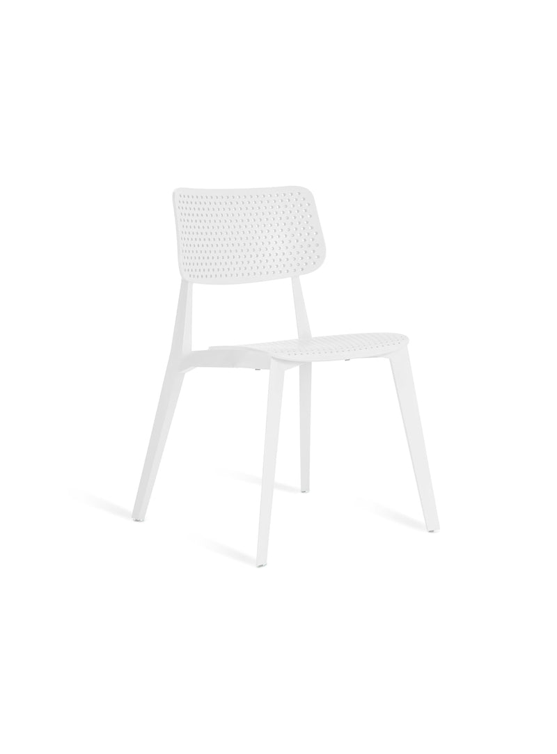 Stellar Perforated White Chair<br> Indoor & Outdoor Use