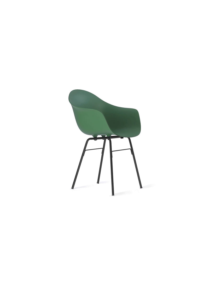 TA Captain’s Chair with black base and dark green seat by TOOU Design, an ergonomic and stylish indoor chair with a sculpted polypropylene seat.