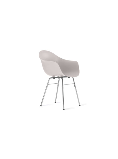 TA Captain’s Chair with chrome base and cool grey seat by TOOU Design, an ergonomic and stylish indoor chair with a sculpted polypropylene seat.