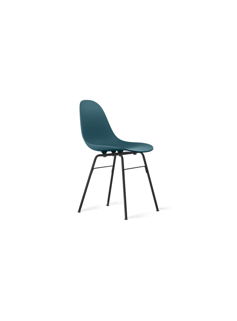 TA Chair with black base and ocean blue seat by TOOU Design, a sleek and ergonomic indoor chair with a sculpted polypropylene seat for modern interiors.