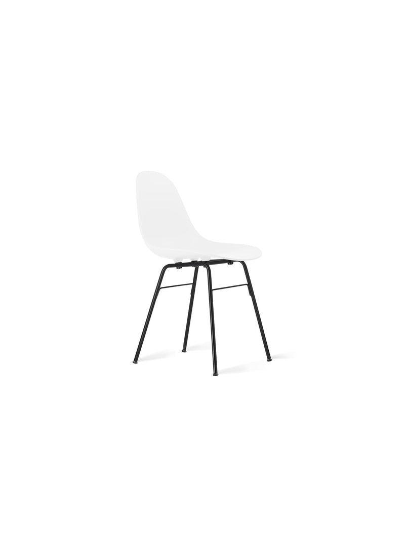 TA Chair with black base and white seat by TOOU Design, a sleek and ergonomic indoor chair with a sculpted polypropylene seat for modern interiors.