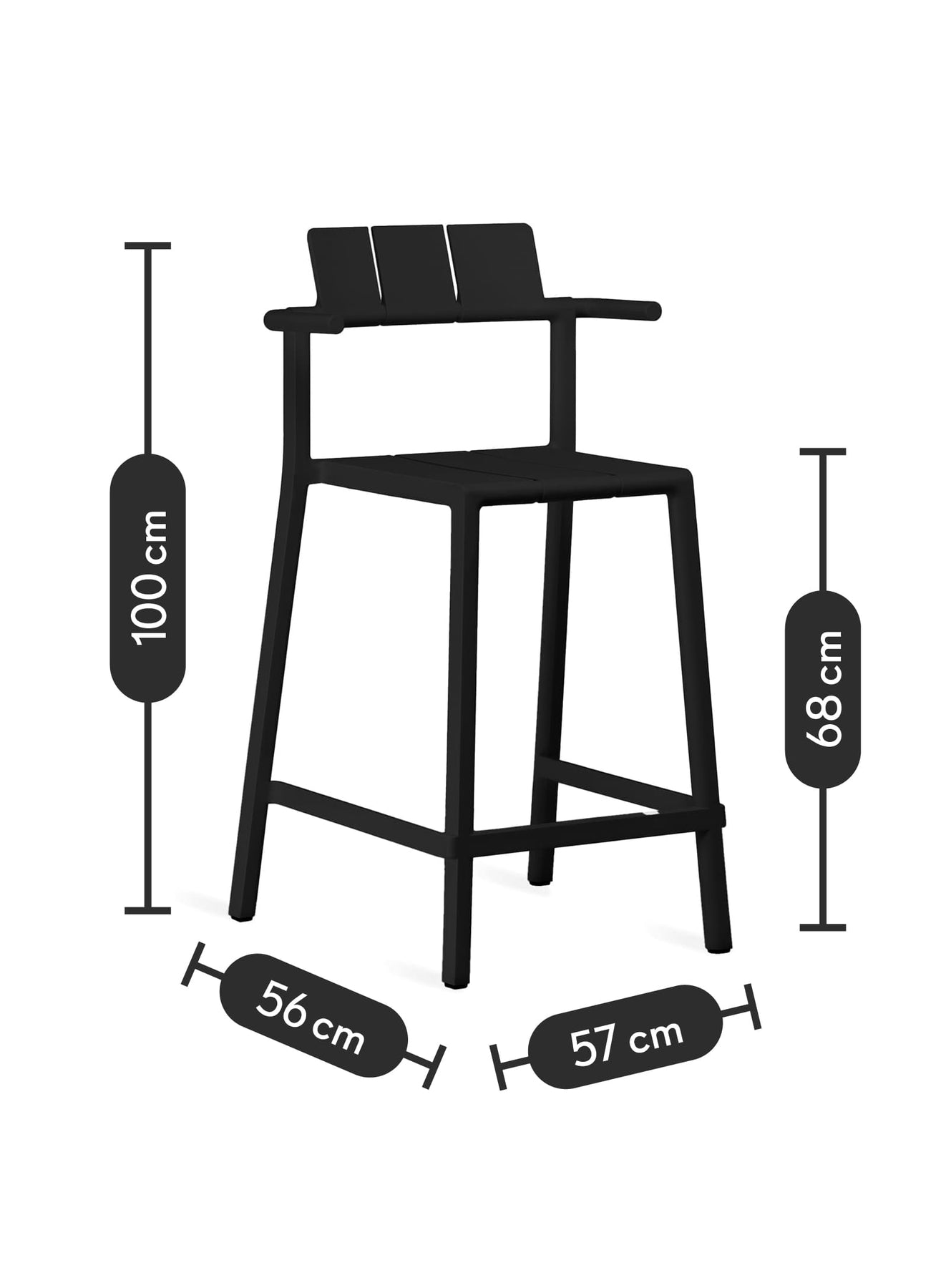 YARD Counter Stool with Arms in Rust Red – TOOU Design